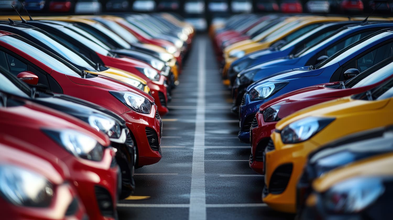 並んでいる多数の車