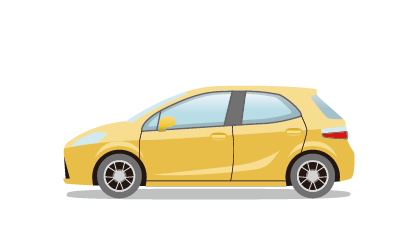 ハッチバックタイプの車のイラスト