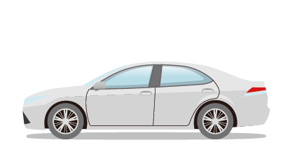 セダンタイプの車のイラスト